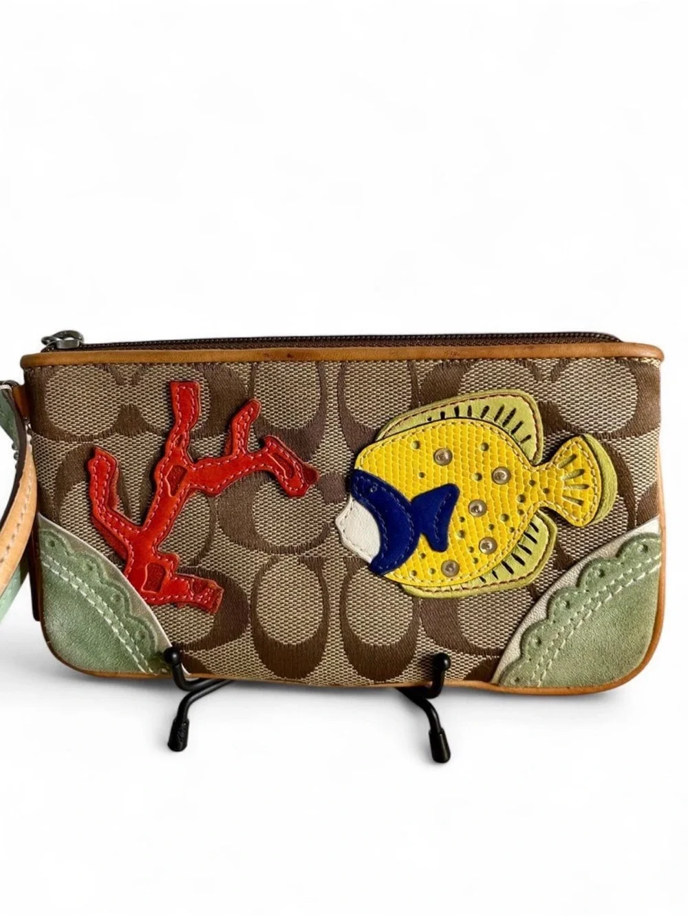 Coach Vintage Coral Fish UnderThe Sea Wristlet